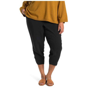 Madewell Black Viscose Pull On Pants Size 2X Pockets Elastic Waist Crop Hem